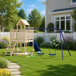 Wooden Playset with Dimensions and Materials Specifications