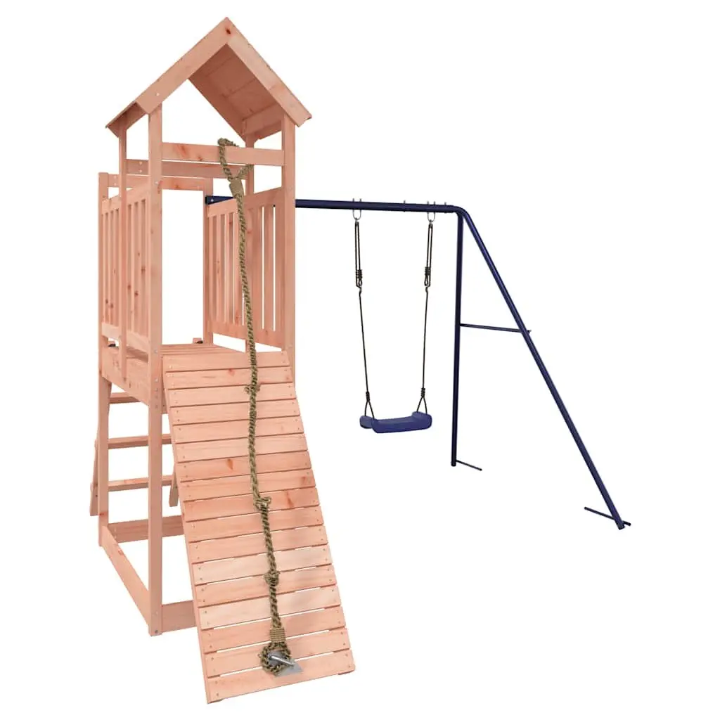 Wooden Outdoor Playset Climbing Frame Swing Slide Sandbox for Backyard
