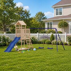 Wooden Climbing Frame and Swing Set for Kids