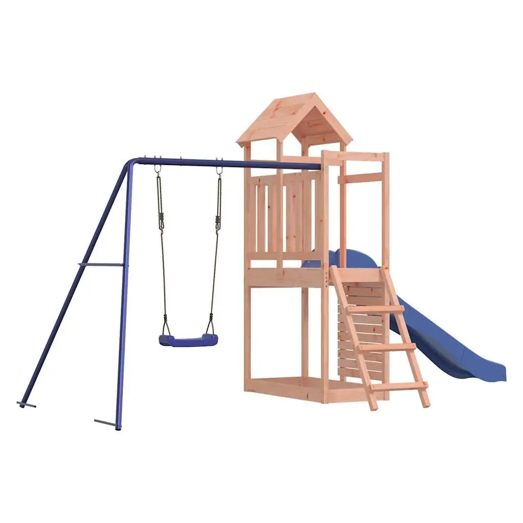 Wooden Outdoor Playset Climbing Frame Slide Swing Rockwall Sandbox Children