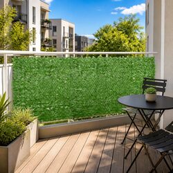 Privacy Screen Specifications: 400x150 cm Green Leaf Design