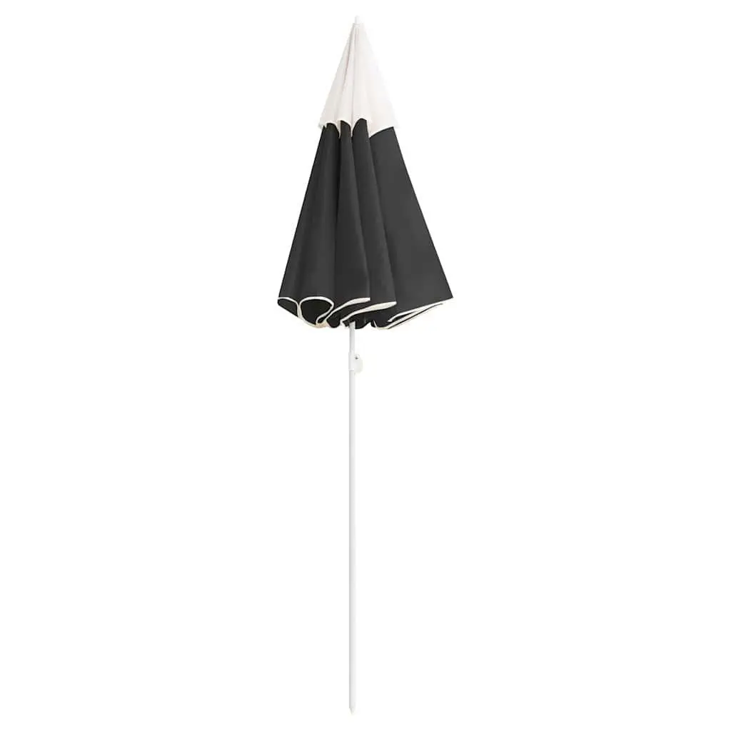 Garden Shade Umbrella 180cm Anthracite with Steel Pole and Adjustable Tilt Function for Outdoor Use