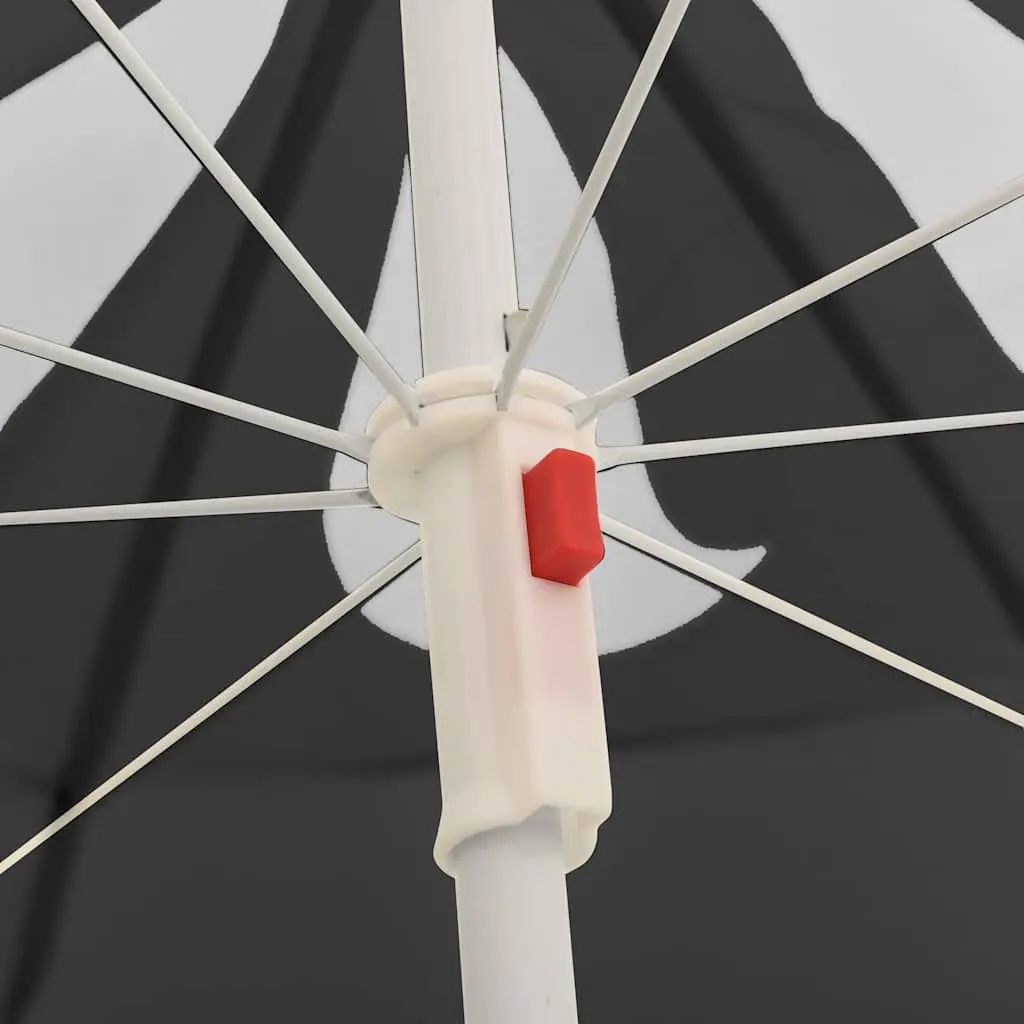 Garden Shade Umbrella 180cm Anthracite with Steel Pole and Adjustable Tilt Function for Outdoor Use