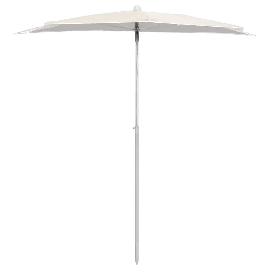 Half Round Garden Parasol Outdoor Shade Sunshade UV Protective Easy Open Close