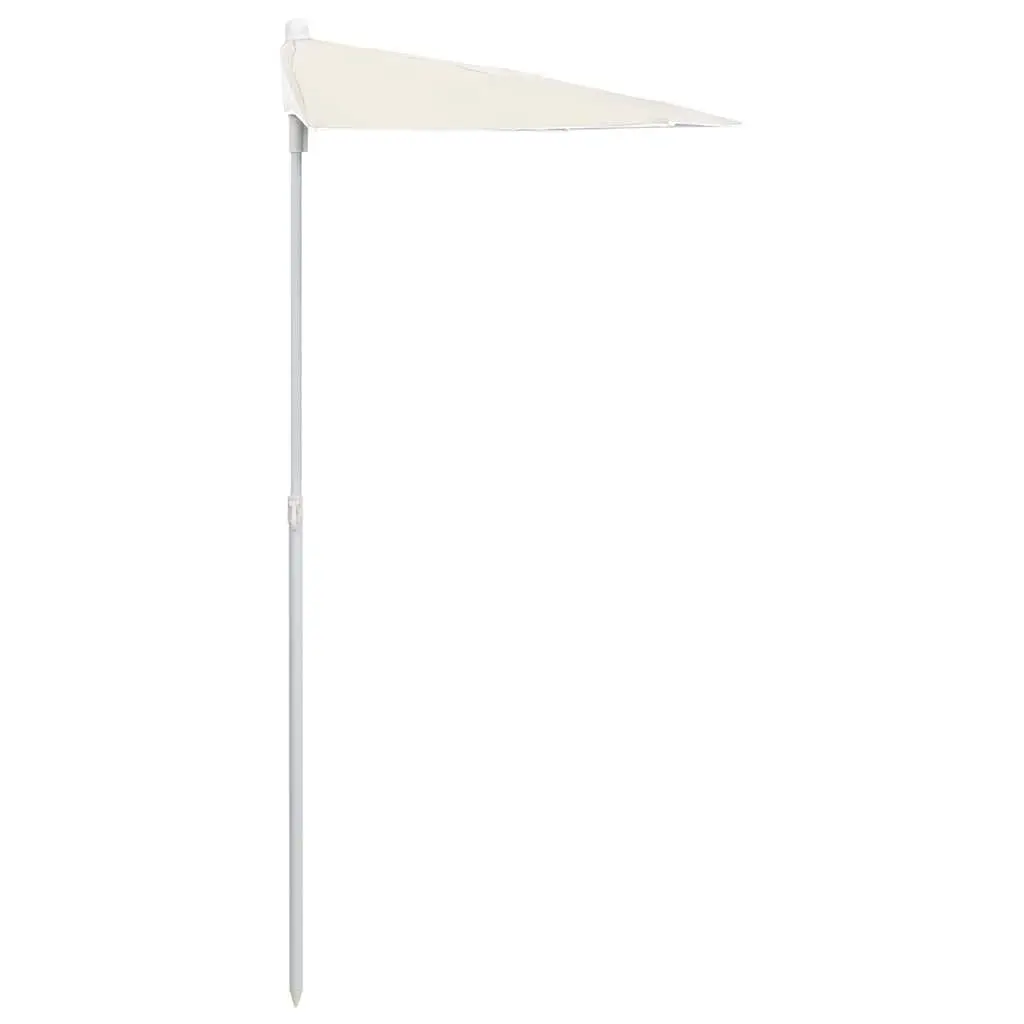 Half Round Garden Parasol Outdoor Shade Sunshade UV Protective Easy Open Close