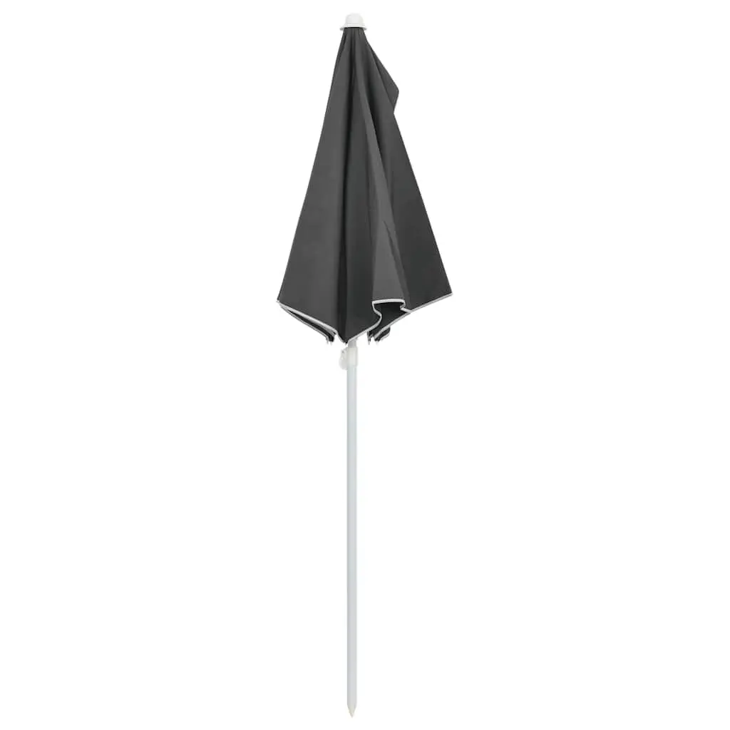 Half Round Parasol for Garden Outdoor Use Anthracite 180 x 90 cm UV Protective Polyester Cover Steel Pole