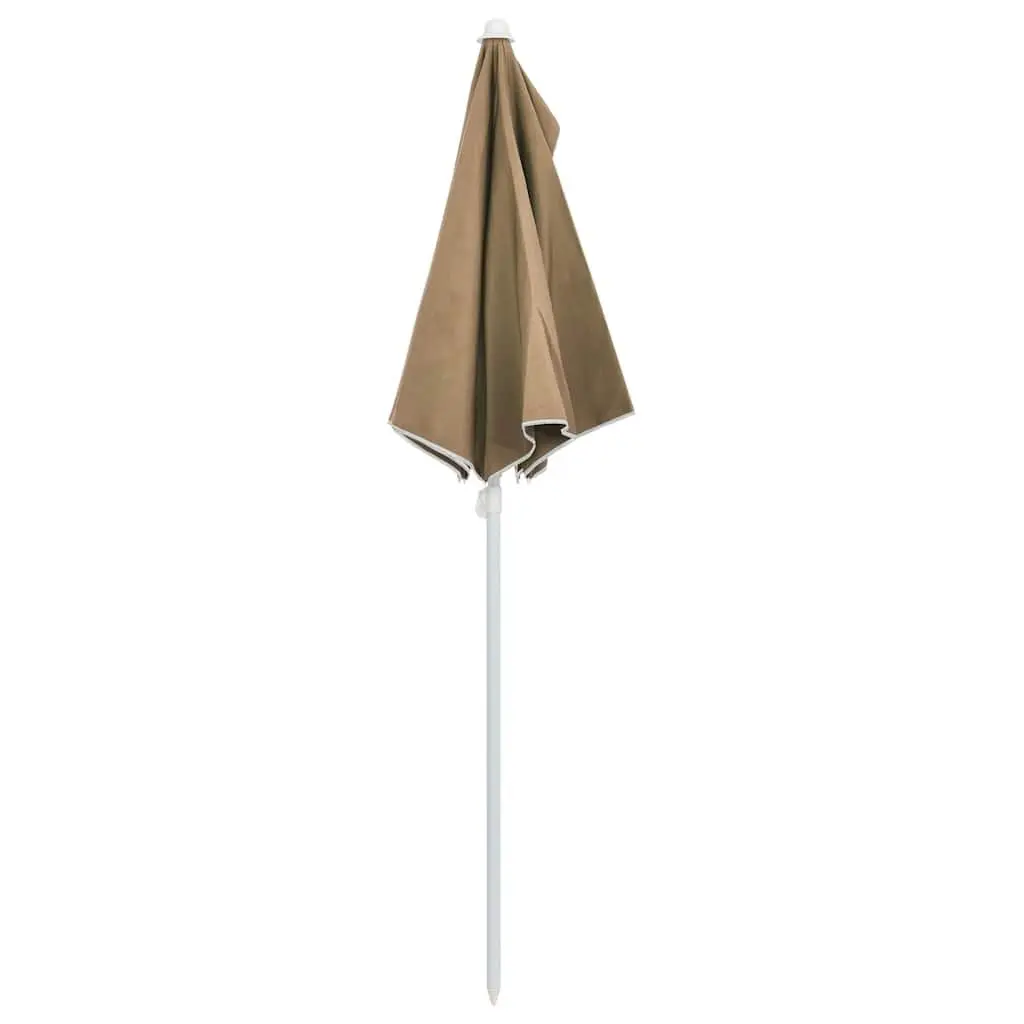 Half Round Garden Parasol Outdoor Sun Shade Umbrella with Pole Taupe 180 x 90 cm
