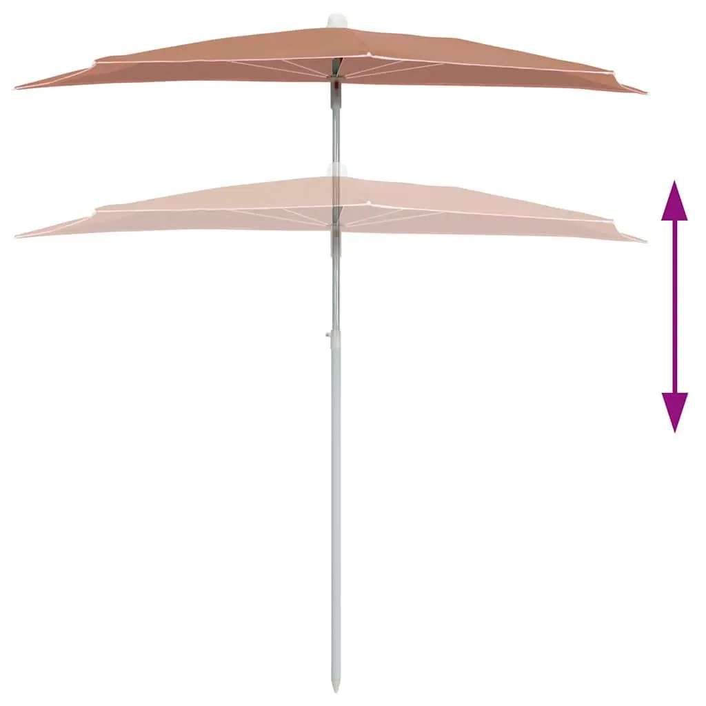 Half Round Parasol 180x90cm in Orange