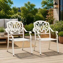 Specifications of Outdoor Chairs: 2-Piece White Set