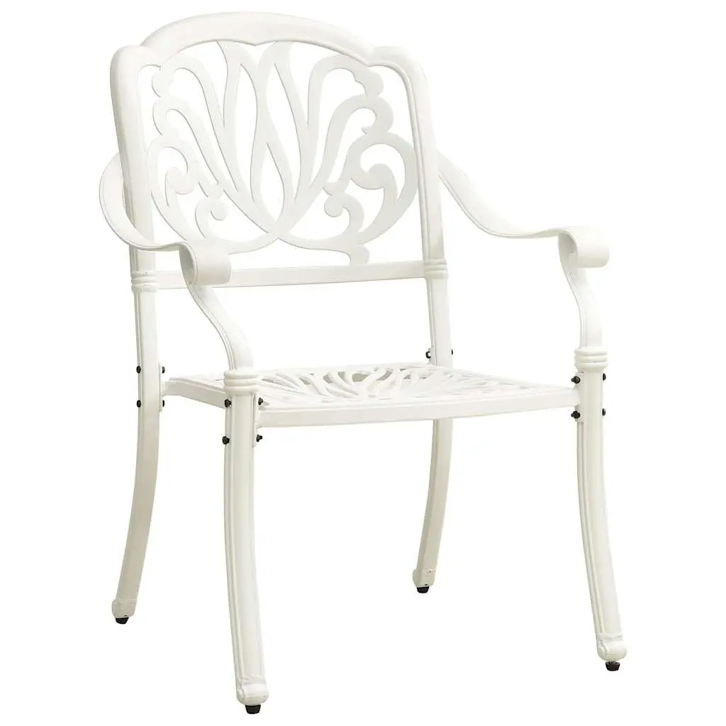 Outdoor Chairs 2 Piece Set Garden Dining Seating Patio Furniture White Armchair