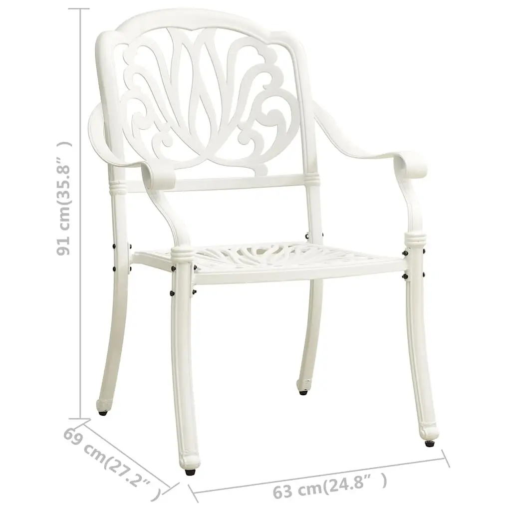 Outdoor Chairs 2 Piece Set Garden Dining Seating Patio Furniture White Armchair