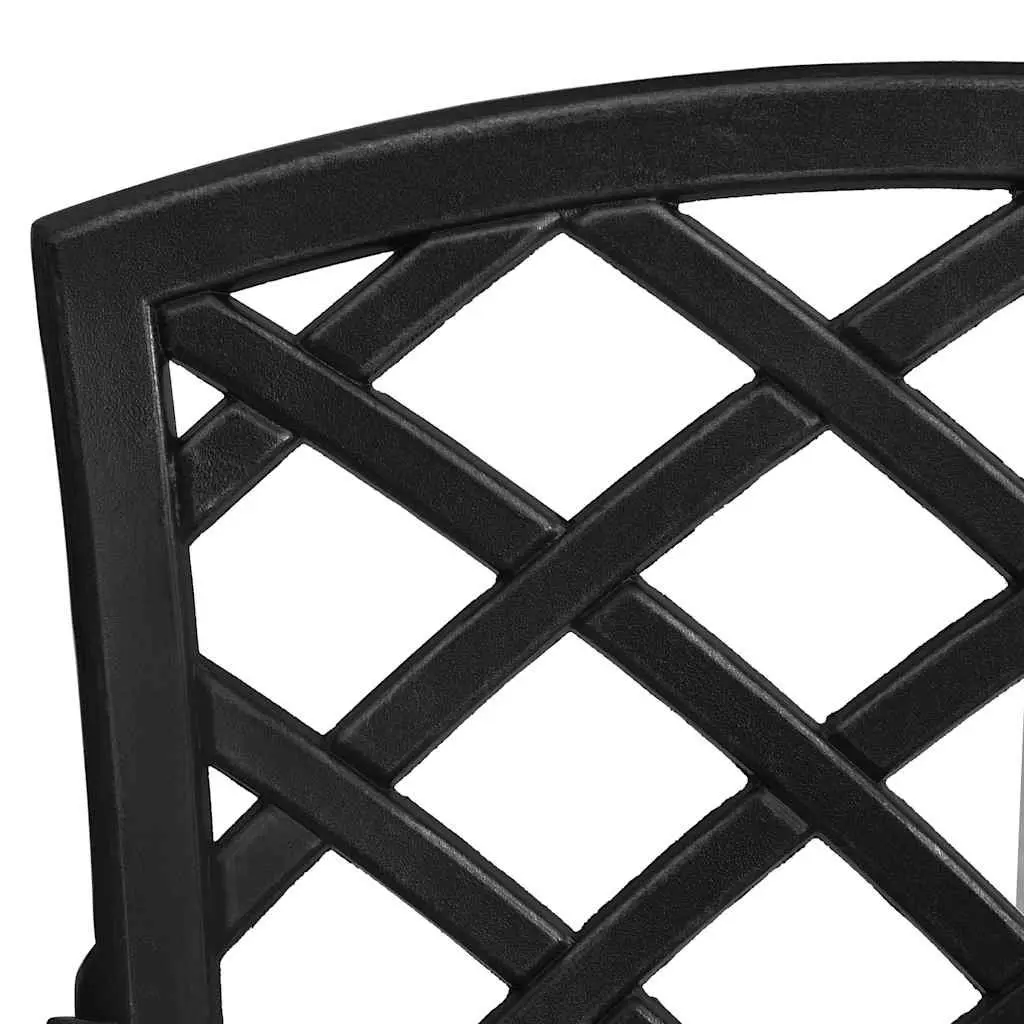 Garden Chairs Set of 4 Outdoor Dining Black Cast Aluminium