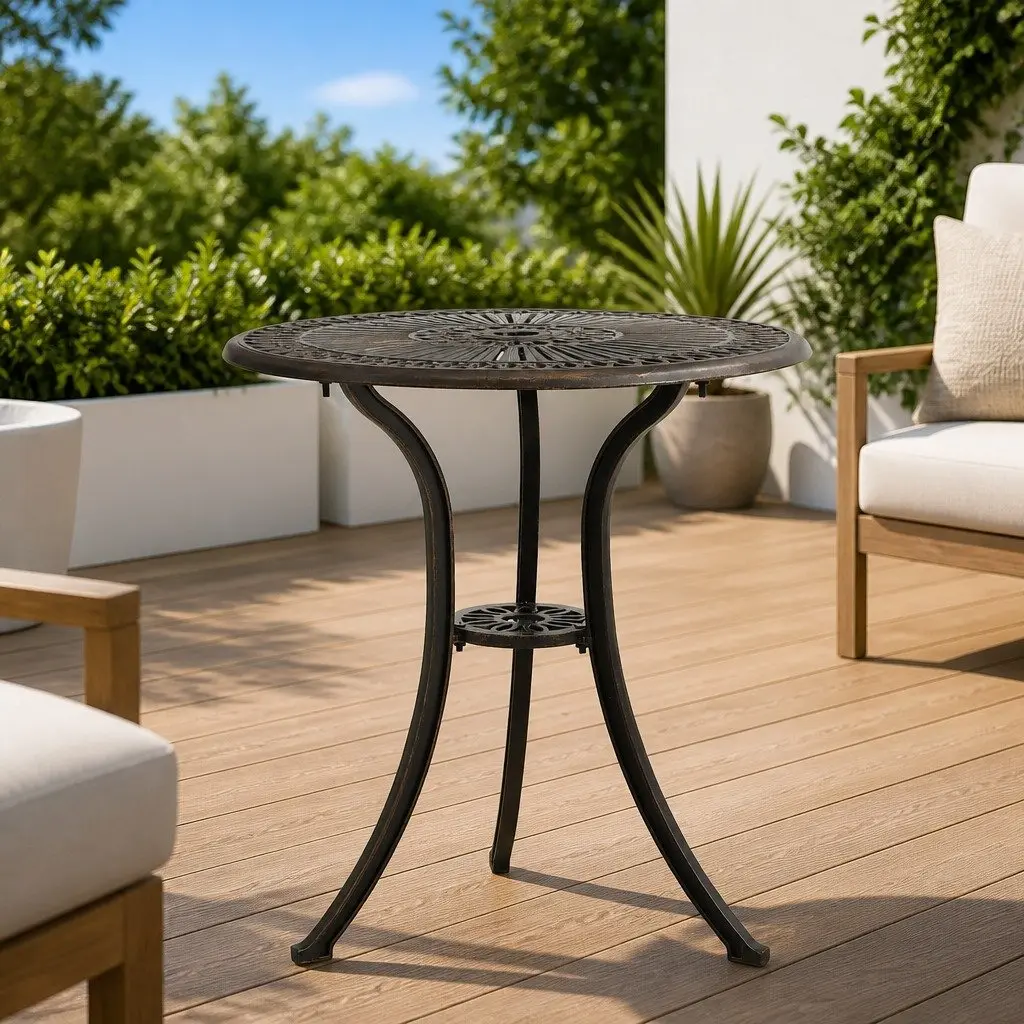 Garden Table Outdoor Use Brown 62x62x65cm