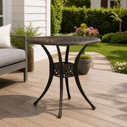 Dimensions of 78x78x72cm Brown Square Aluminium Garden Table