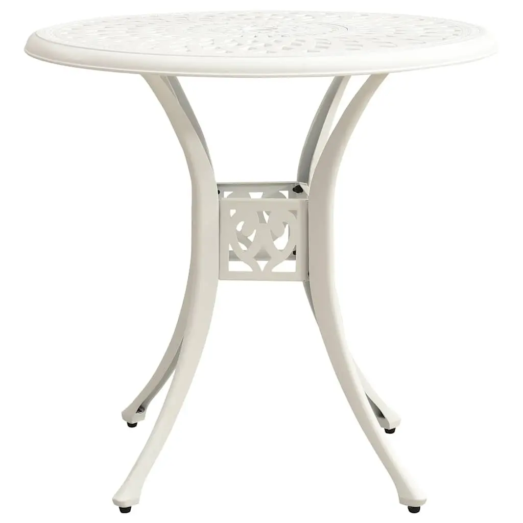 Garden Table White Cast Aluminium Outdoor Patio Furniture Tea Coffee Dining 78cm