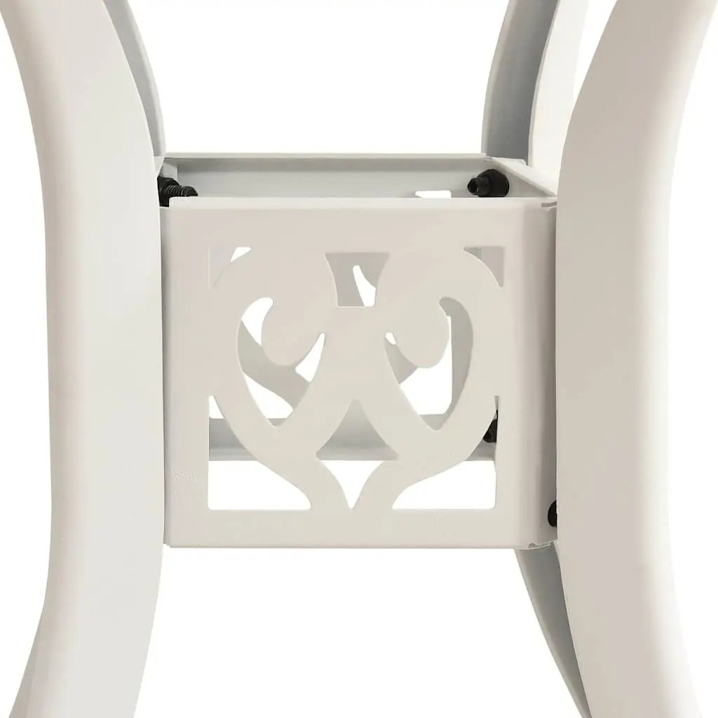 Garden Table White Cast Aluminium Outdoor Patio Furniture Tea Coffee Dining 78cm