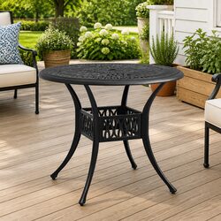 Dimensions and Specs of the Black Outdoor Garden Table