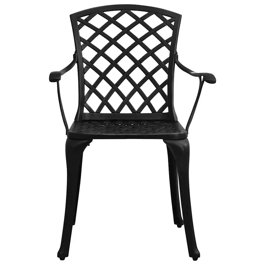 Bistro Set Outdoor Use 3 Piece Cast Aluminium Black