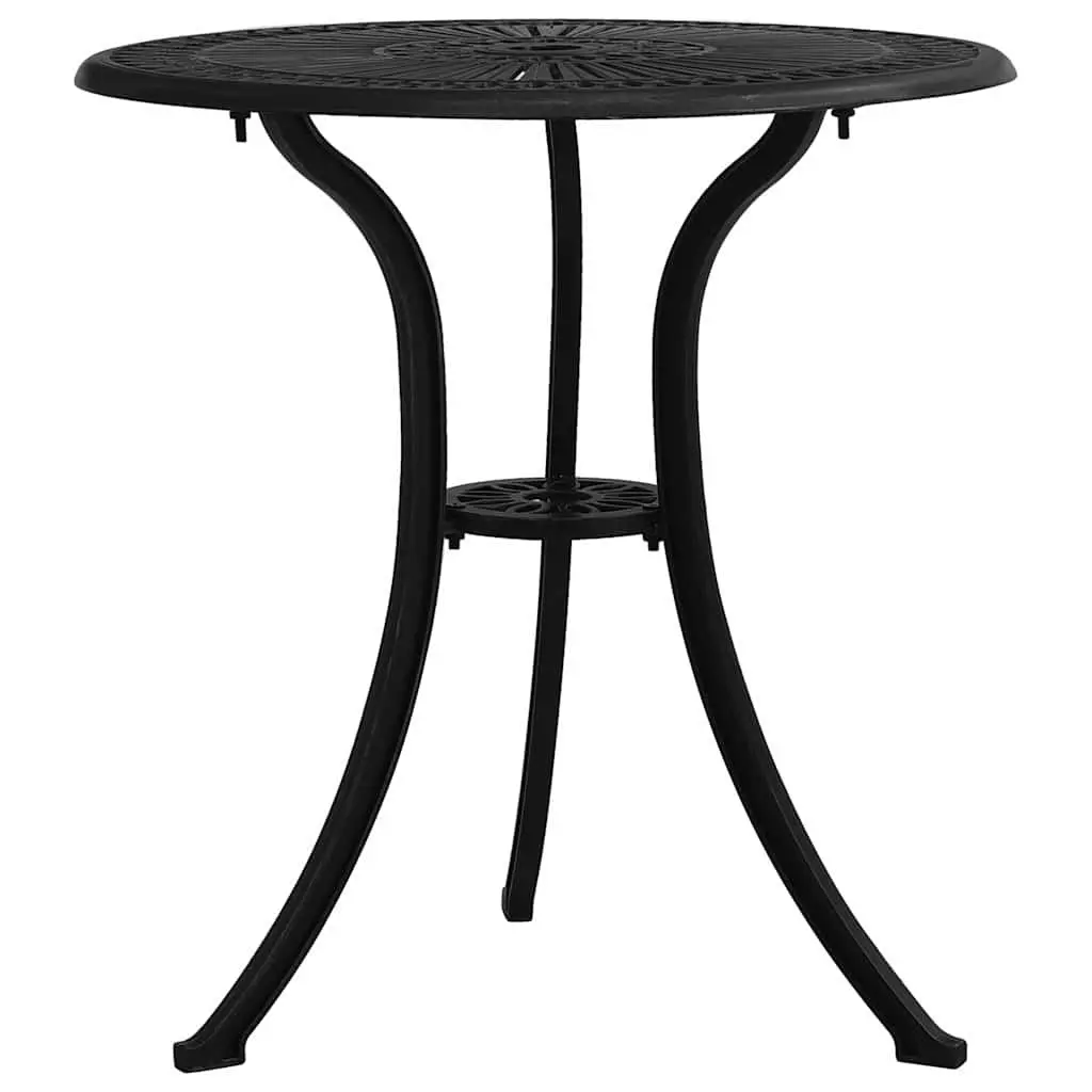 Bistro Set Outdoor Use 3 Piece Cast Aluminium Black