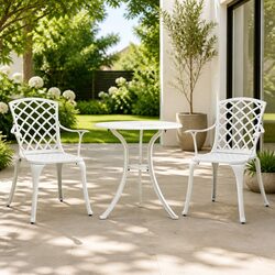 Specification Focused 3 Piece Bistro Set - White