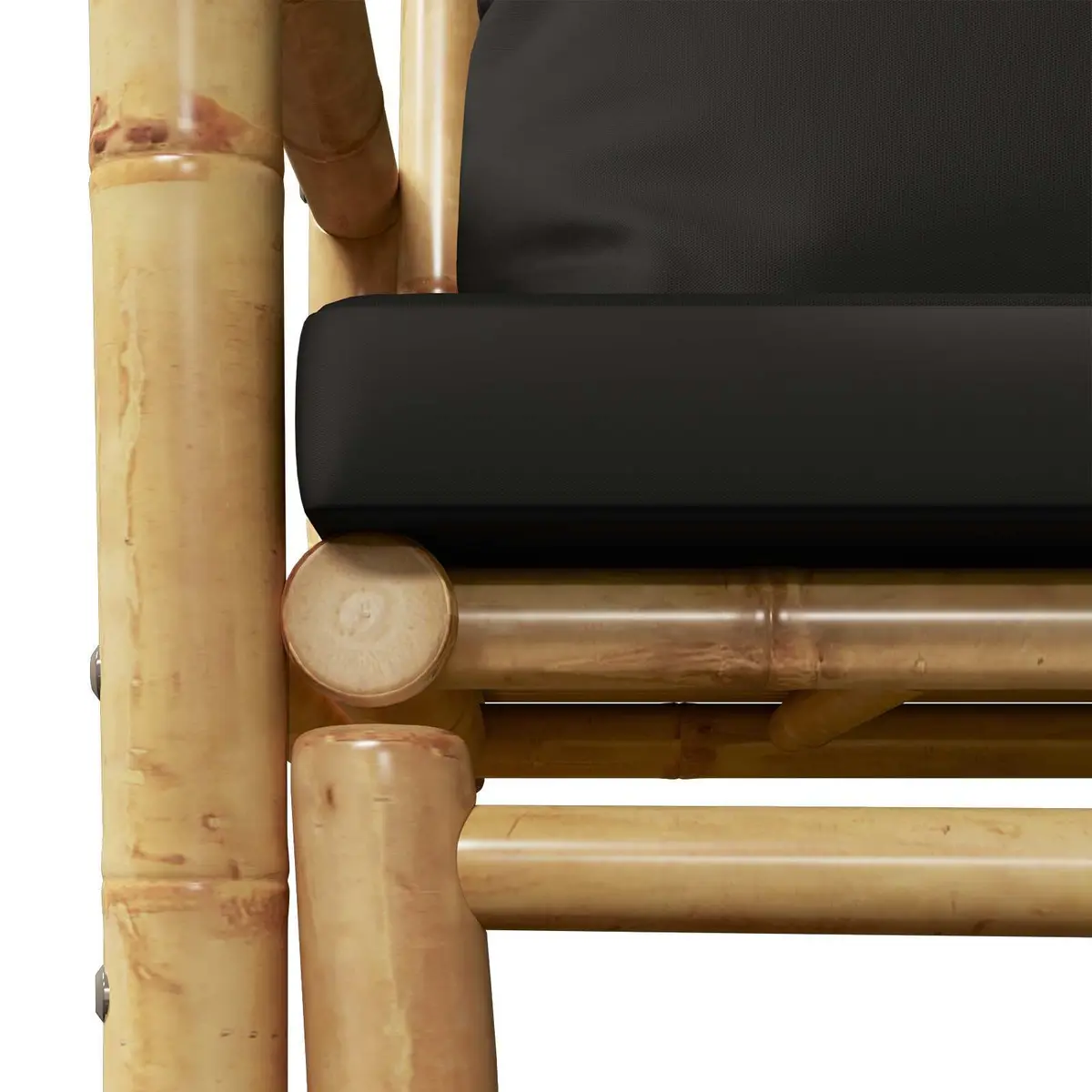 Garden Bench Outdoor Seating 115 cm Bamboo with Grey Padded Cushions