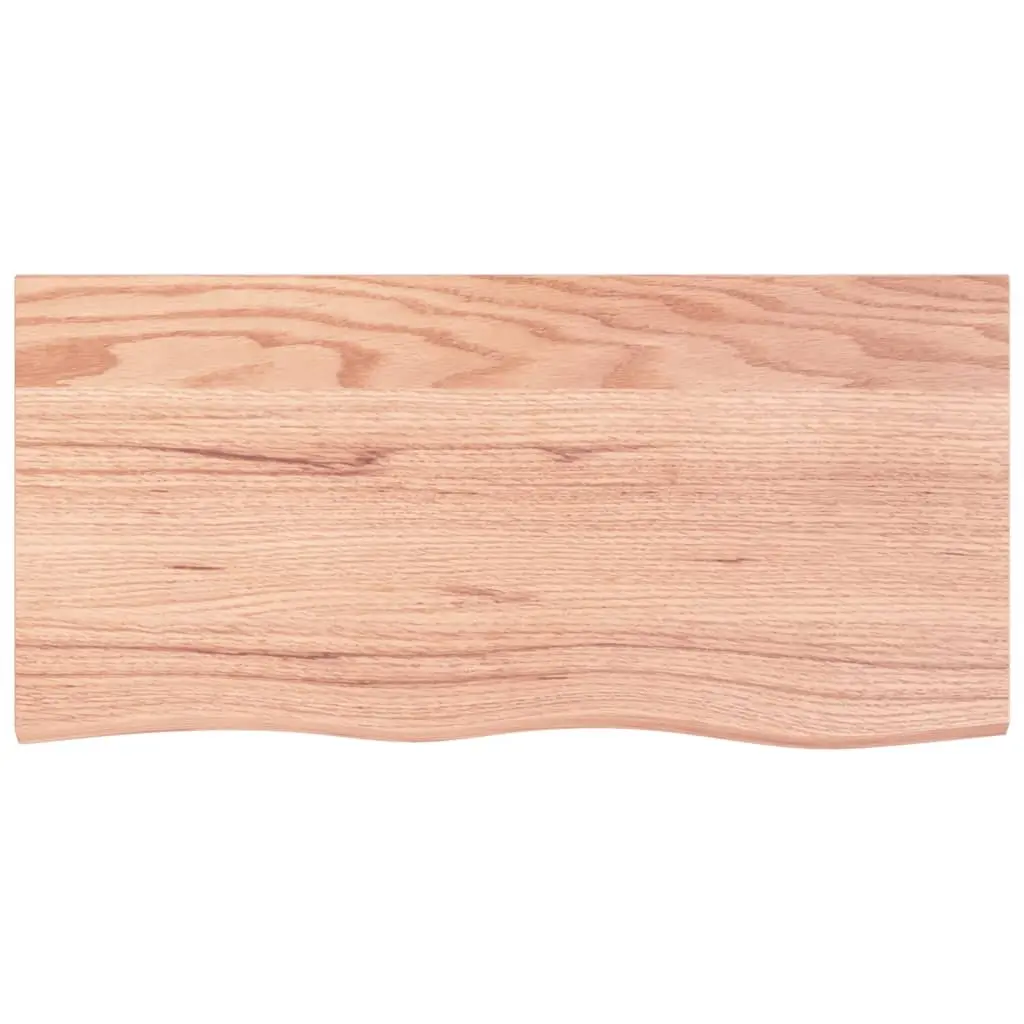 Bathroom Countertop Solid Oak Wood Light Brown Treated Vanity Top 100x50cm