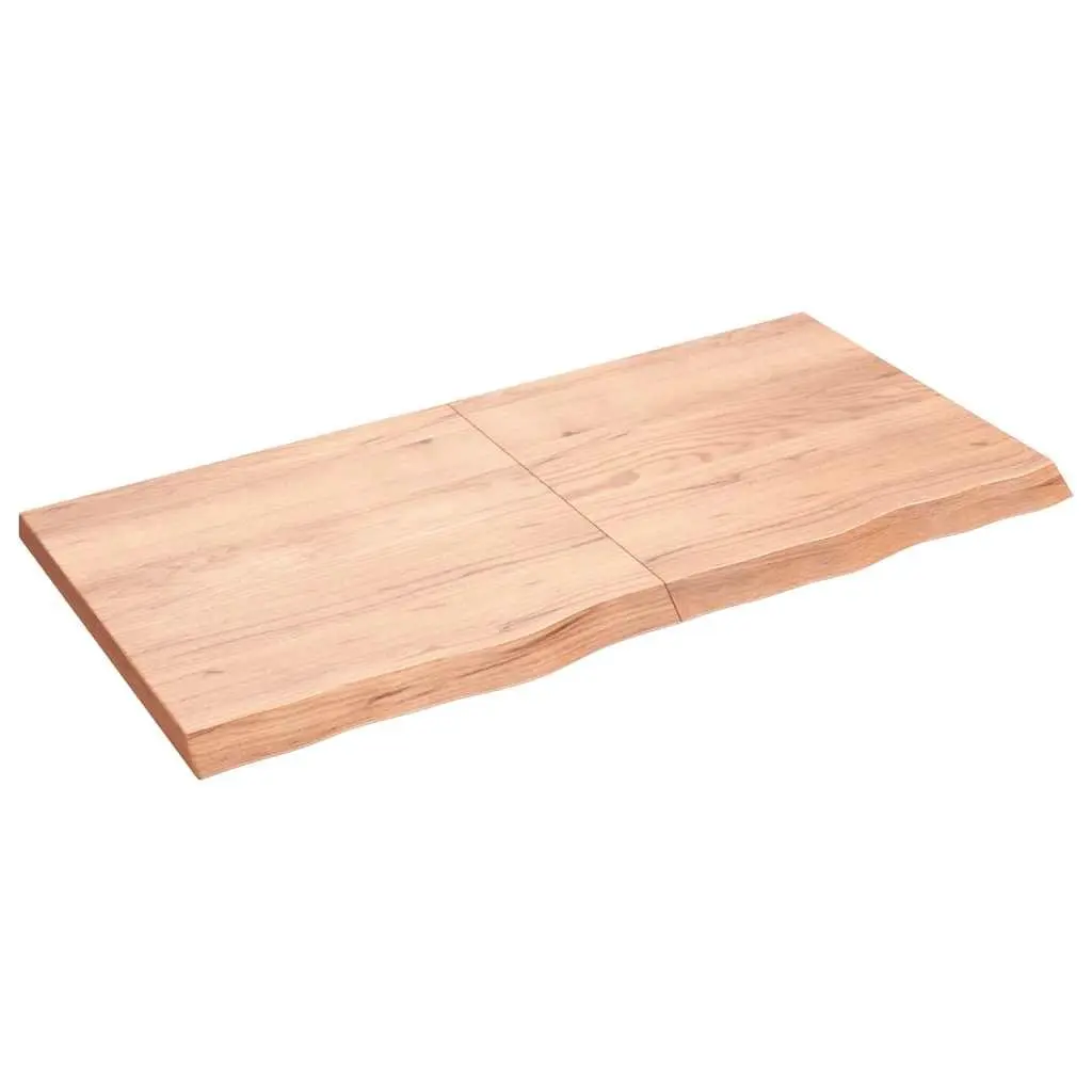 Bathroom Countertop Worktop 120x60cm Treated Solid Wood Brown Vanity Top