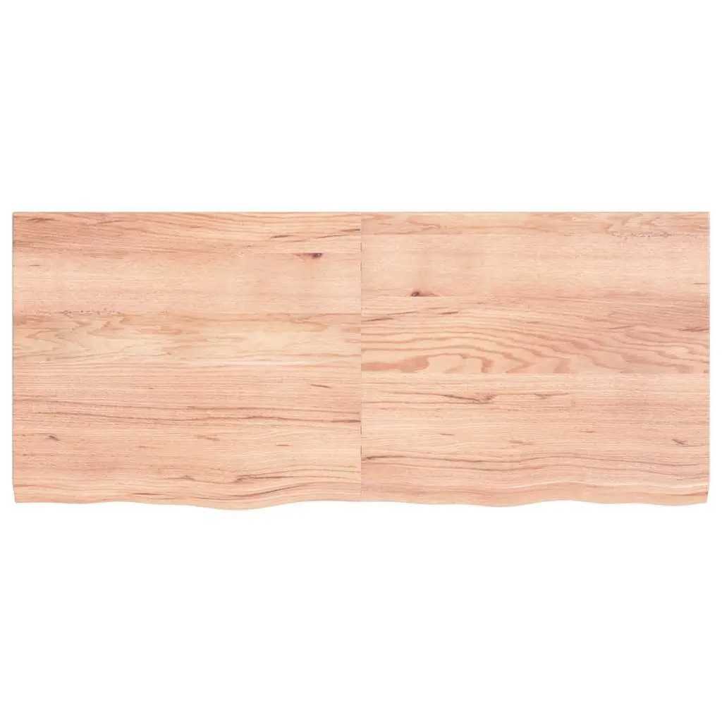 Bathroom Countertop 140x60 cm Solid Wood Treated Worktop Brown Vanity Top