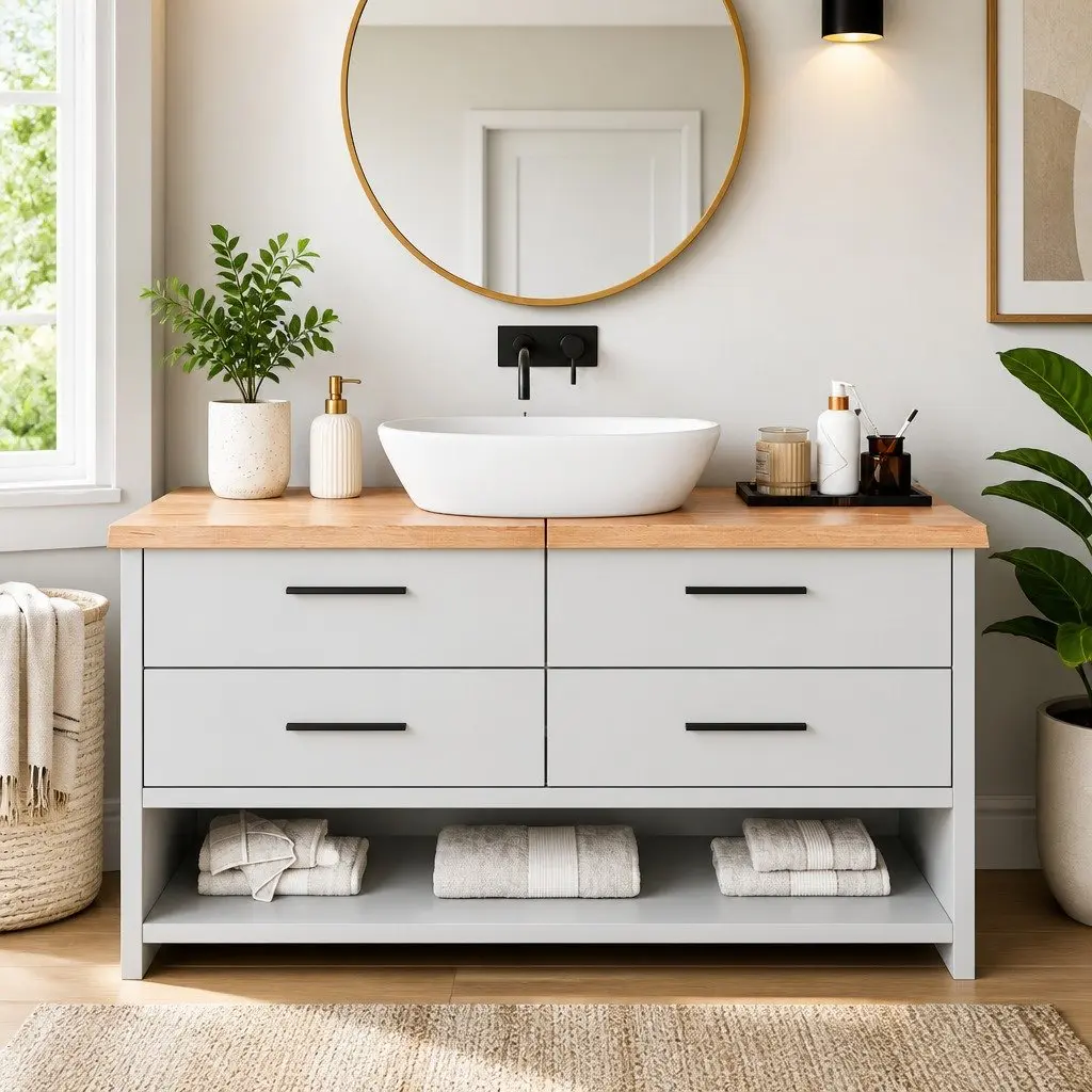 Bathroom Countertop Solid Oak Wood Brown 160x60x4 cm Treated Worktop Vanity