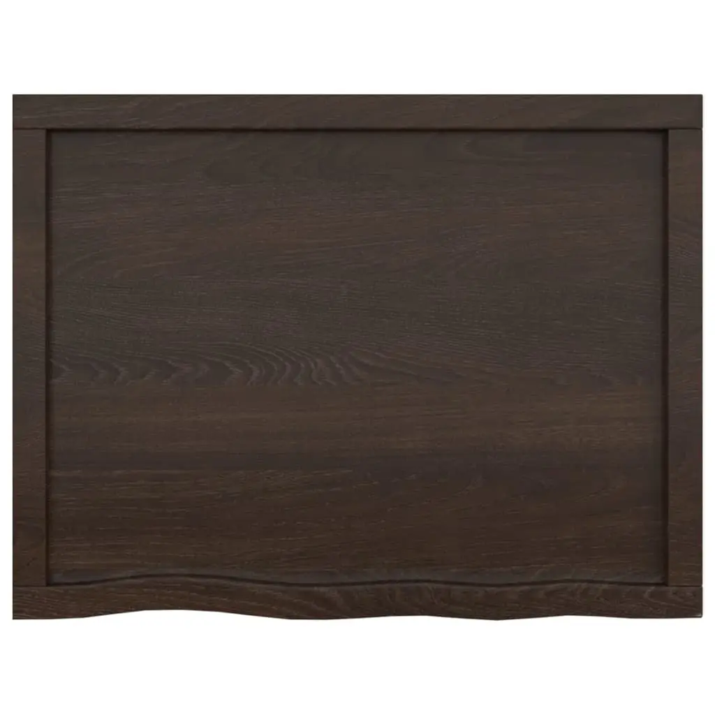 Wooden Bathroom Countertop Vanity Top Dark Brown Treated Solid Wood 80 x 60 x 6 cm