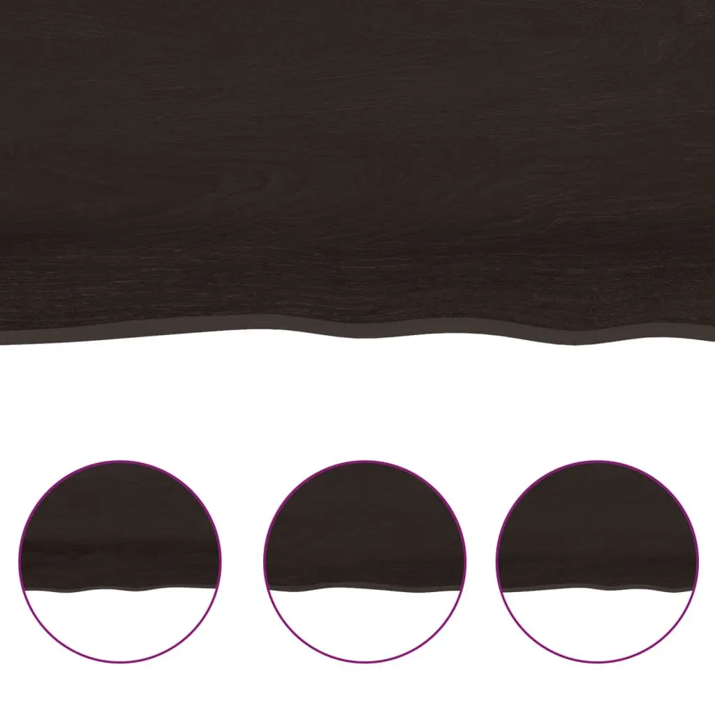 Bathroom Countertop Solid Wood Dark Brown Treated Vanity Worktop Kitchen Top