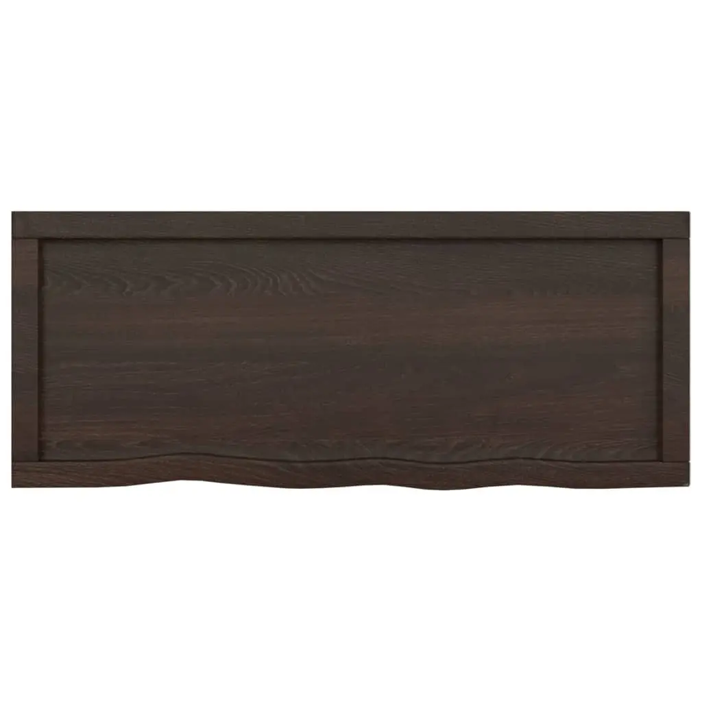 Bathroom Countertop Solid Oak 100x40x4cm Dark Brown
