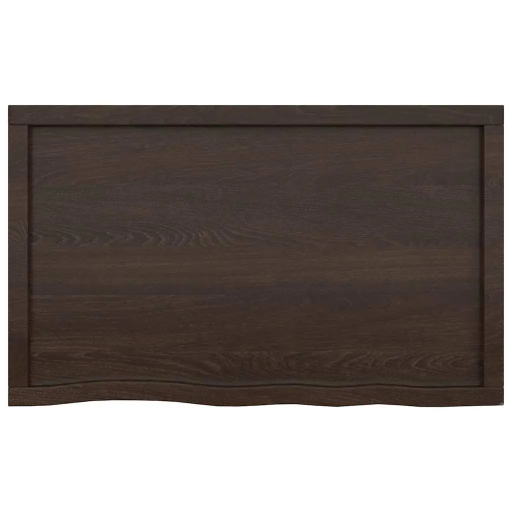 Bathroom Countertop Dark Brown Treated Solid Oak Wood Vanity Top Worktop