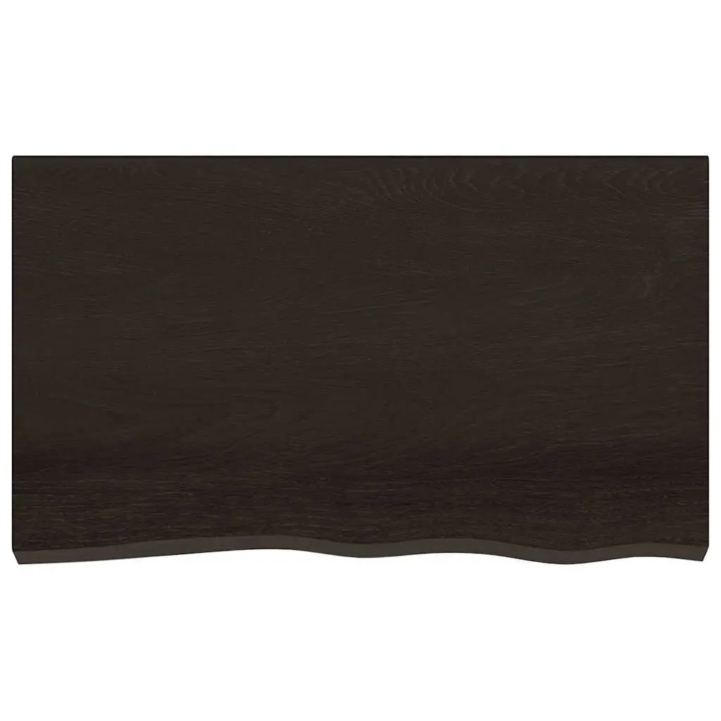 Bathroom Countertop Dark Brown Treated Solid Oak Wood Vanity Top Worktop