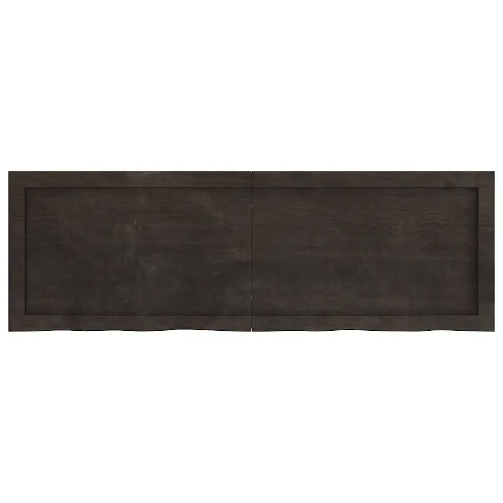 Bathroom Countertop Worktop Solid Wood Dark Brown 120x40x4 cm Treated Surface
