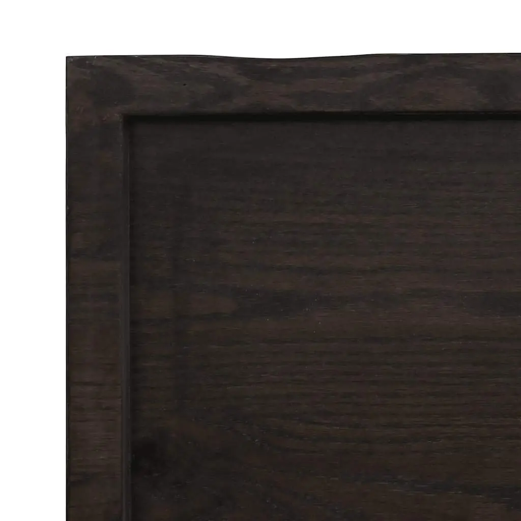 Solid Wood Bathroom Countertop Dark Brown Treated Oak Worktop Kitchen Vanity Top