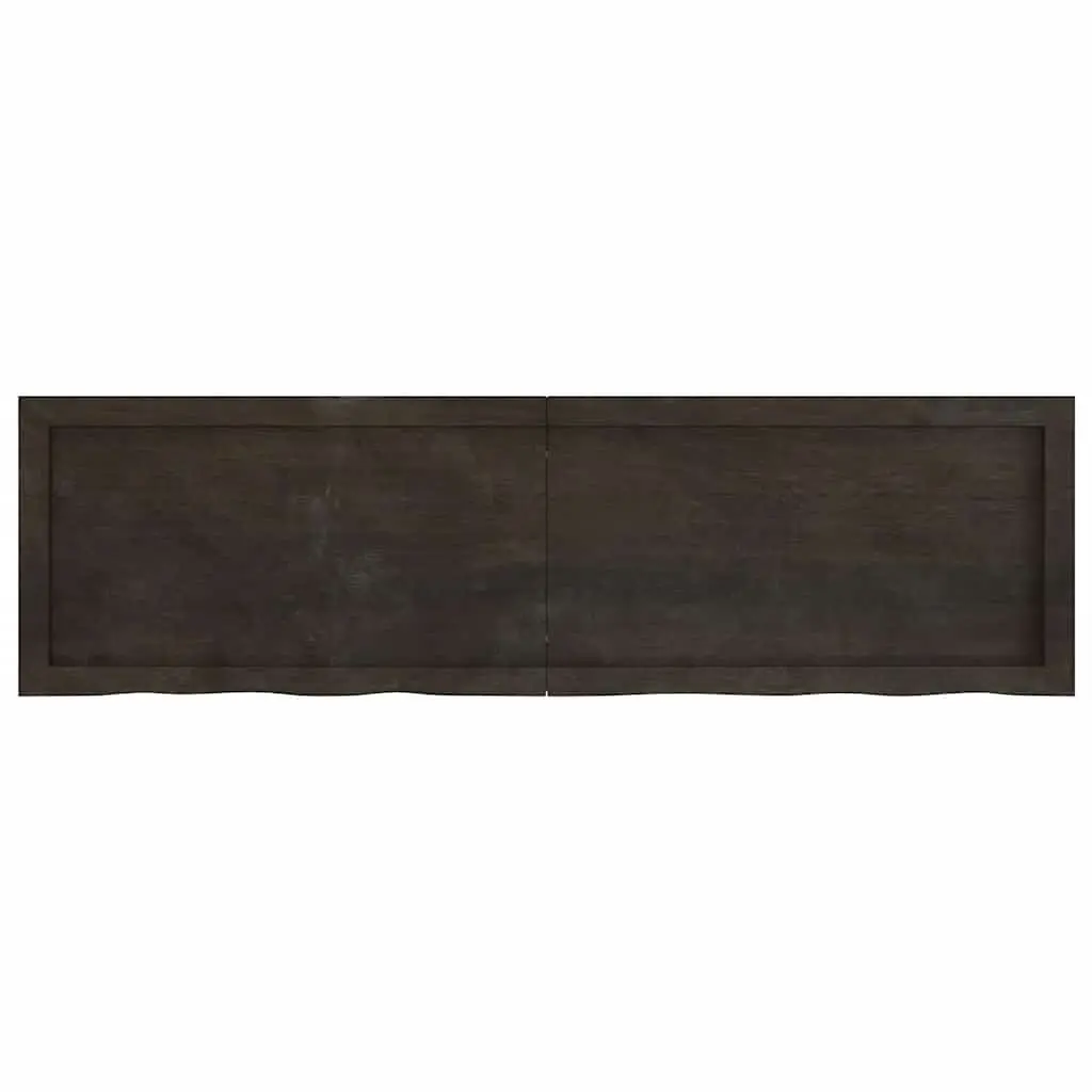Bathroom Countertop Worktop 140x40cm Dark Brown Treated Solid Wood Vanity Top