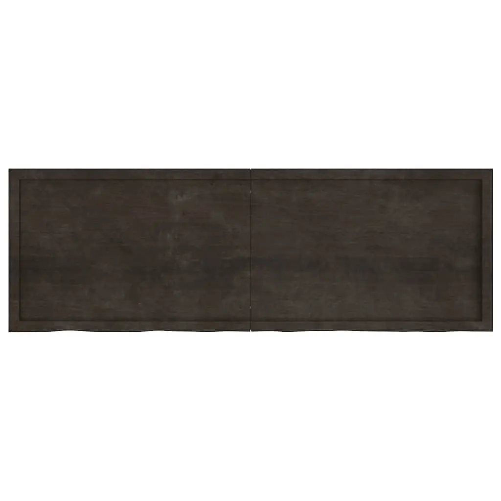 Bathroom Countertop Solid Oak Wood Worktop Dark Brown Treated 180x60x4cm
