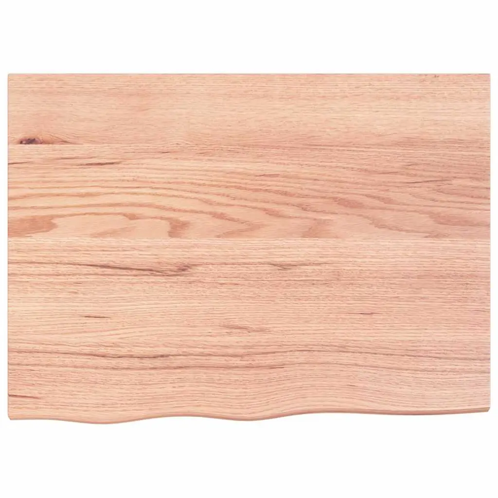 Solid Oak Wood Table Top for Dining or Workspace 80x60x2 cm Treated Light Brown