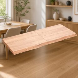 Solid Oak Wood Table Top 120x50cm Brown Treated Wooden Replacement Board