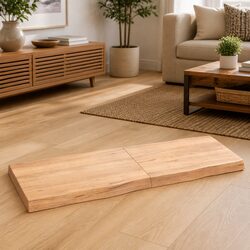 Brown Treated Solid Oak Wood Tabletop 140x50x6 cm