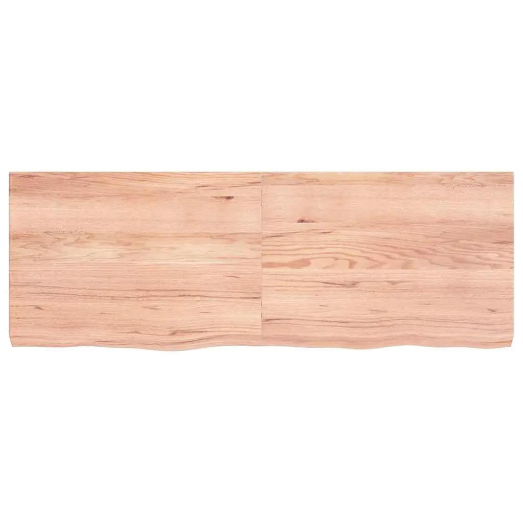 Brown Treated Solid Oak Wood Tabletop 140x50x6 cm