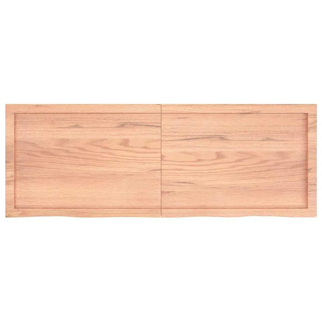 Brown Treated Solid Oak Wood Tabletop 140x50x6 cm