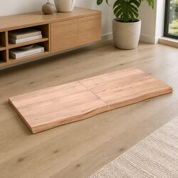 140x60cm Solid Oak Folding Table Top with Live Edge Design