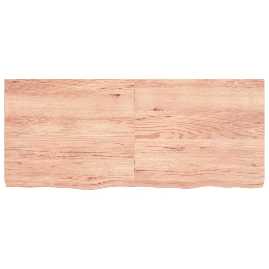 Wooden Table Top Solid Oak Brown 140x60x6 cm Replacement Treated Natural Live