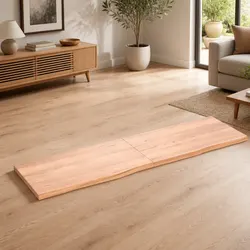 Solid Oak Wood Tabletop Specifications: 180x50cm, Live Edge Design