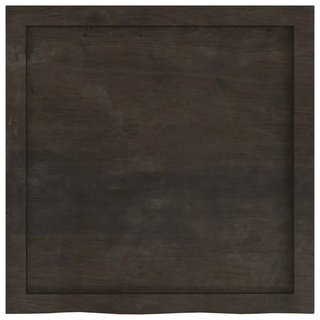 Wooden Table Top 60x60x4 cm Dark Brown Solid Oak Wood Treated Replacement Desk