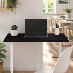Solid Oak Wood Table Top Dark Brown 80x50x2cm Replacement Desk Surface Treated