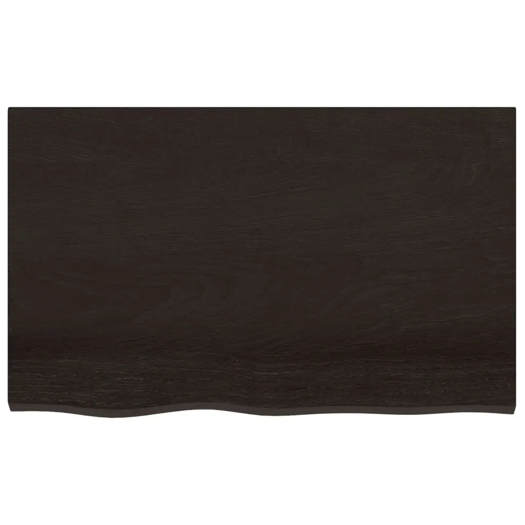 Wooden Table Top for Home or Commercial Use 80x50x4 cm Solid Oak Dark Brown