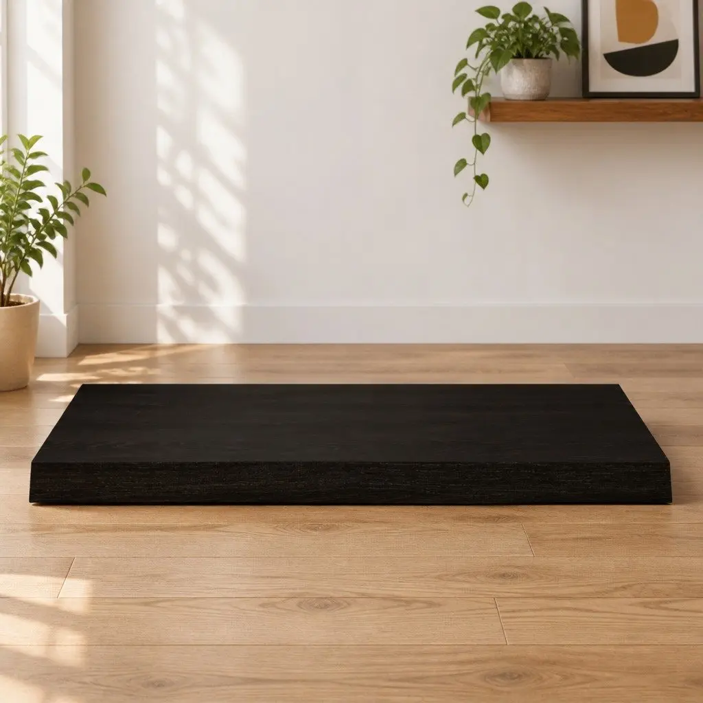 Table Top Dark Brown Solid Oak Wood for Home or Commercial Use 80x50x6 cm Treated Handmade Live Edge